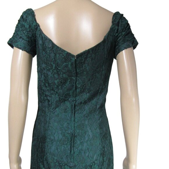 VTG Forest Green S LACE Milkmaid WHIMSIGOTH  Fairy Maxi Prom Homecoming dress - Picture 6 of 13